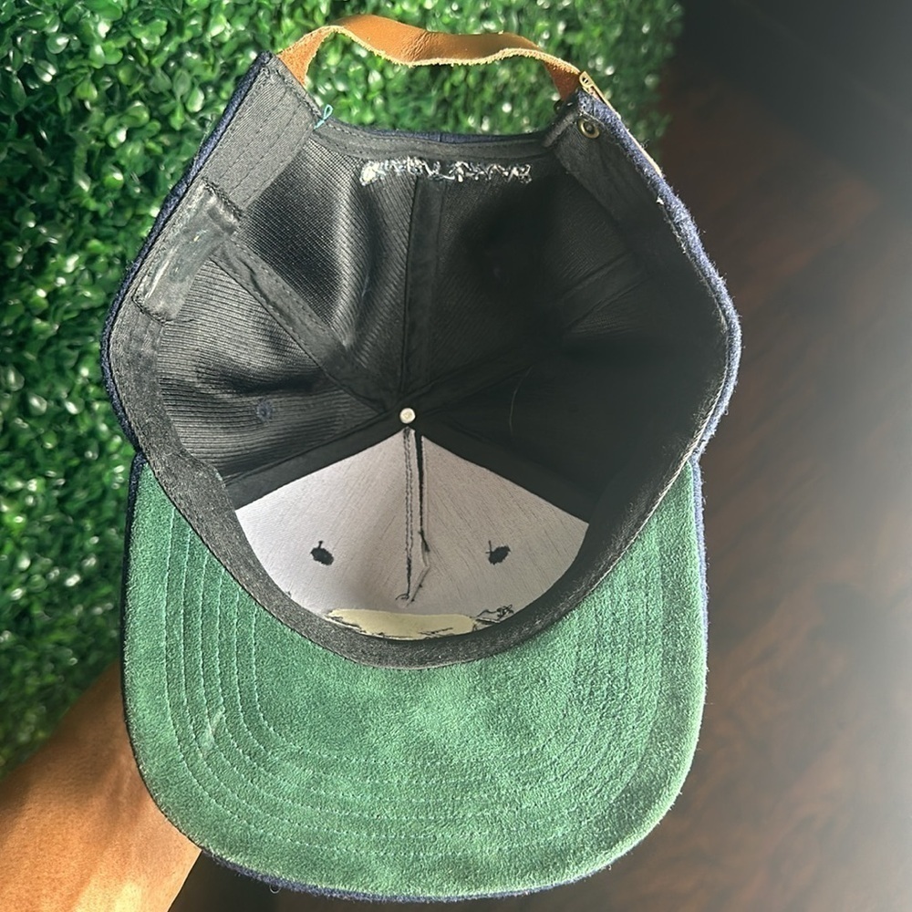 CMartyMar Blue Suede Logo Dad Hat Cap Leather Adjustable Strap Streetwear Summer - Picture 6 of 6